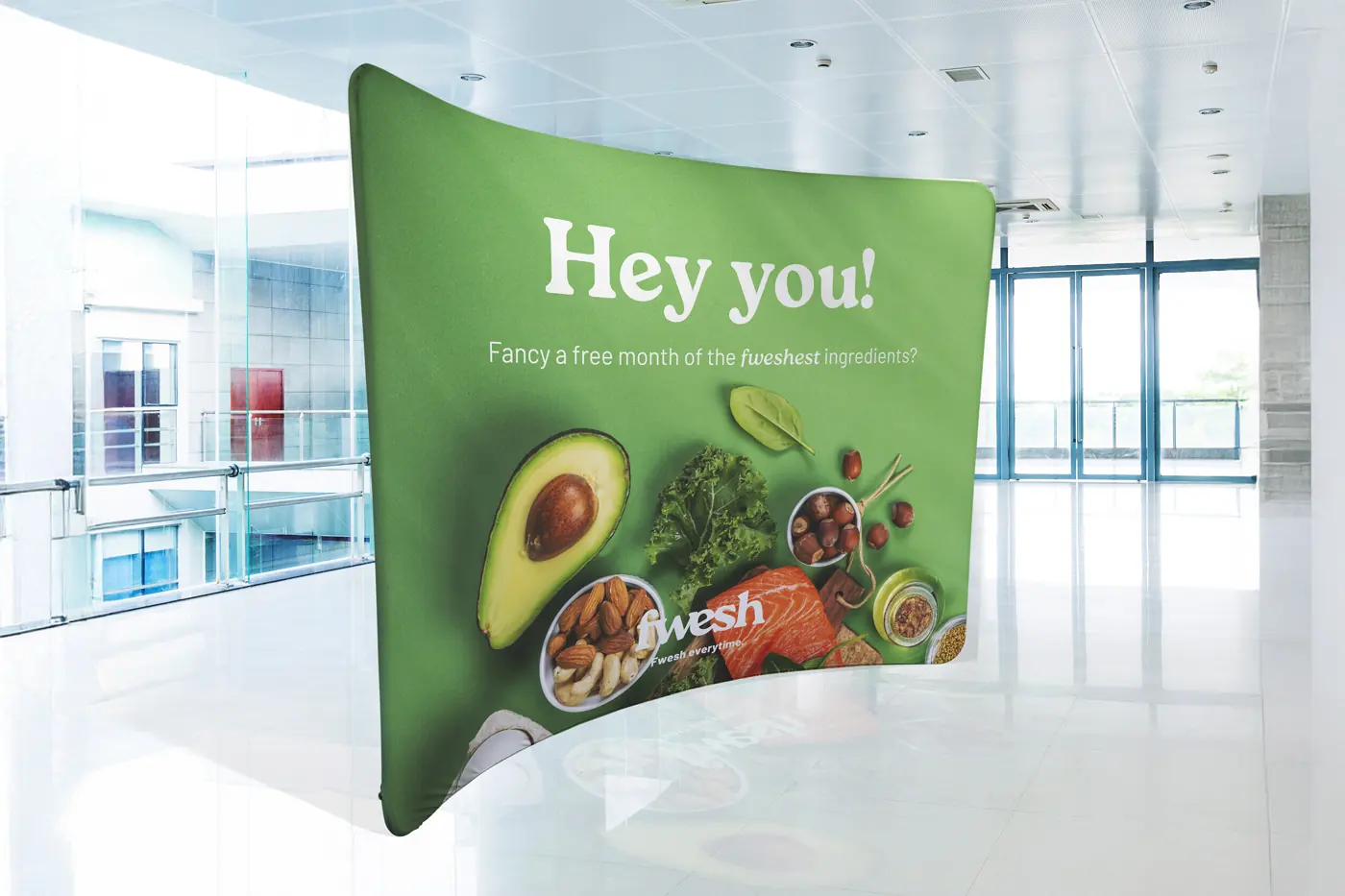 Fabric Displays, curved – printed by Buzz Media