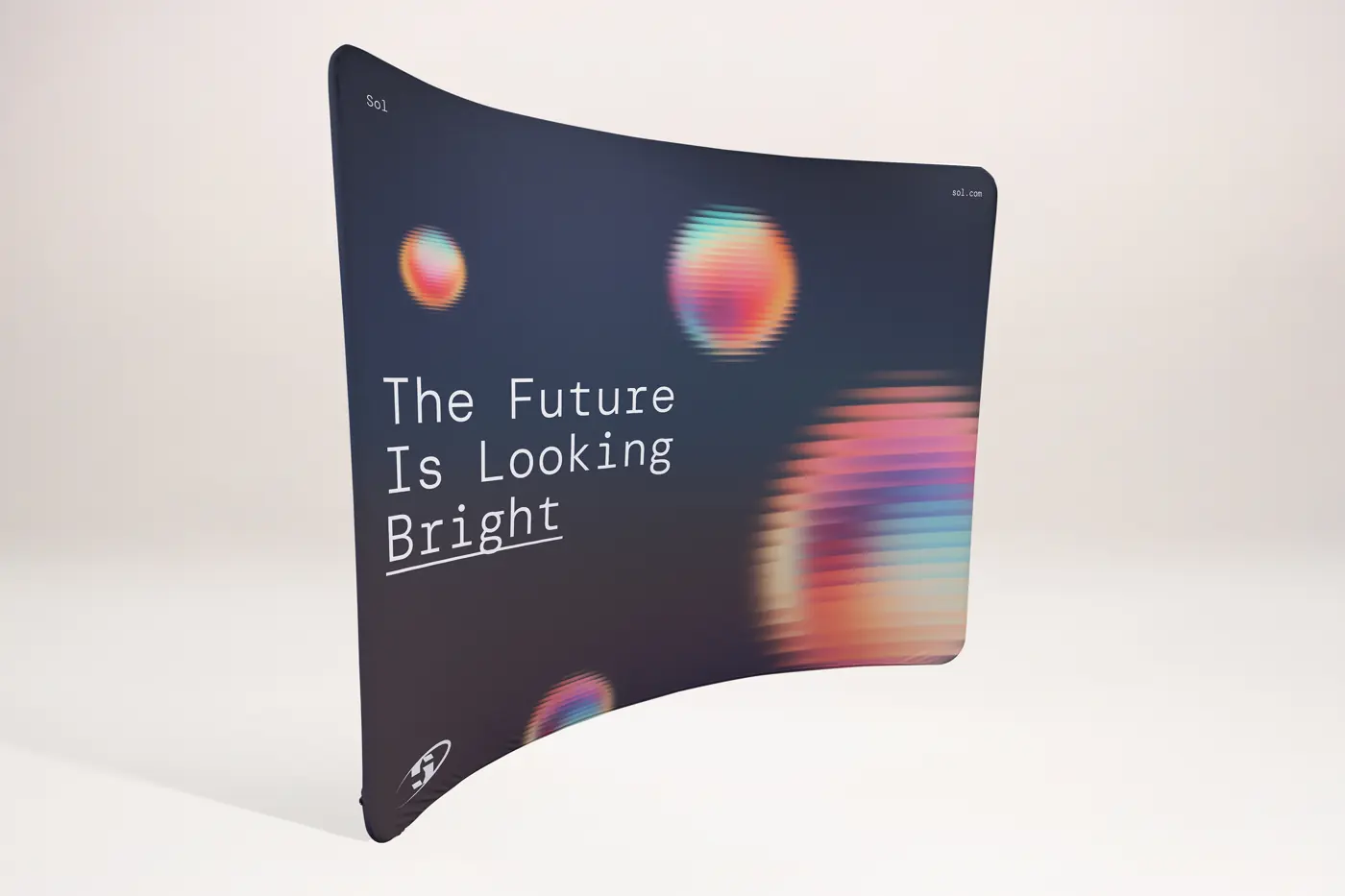 Fabric Displays, curved, view 2 – printed by Buzz Media