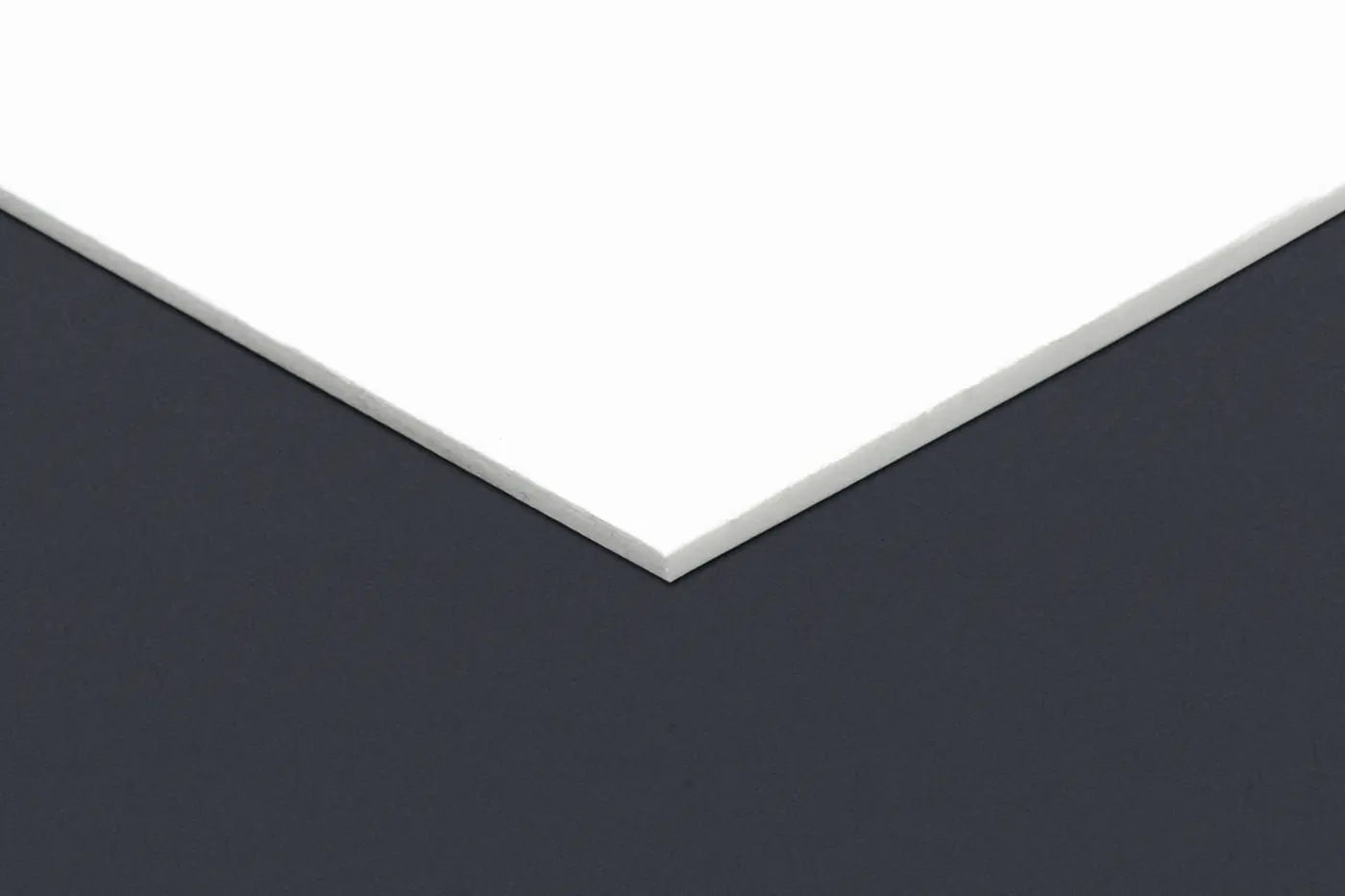 Foam Board Signs, 3mm board edge on dark background – printed by Buzz Media
