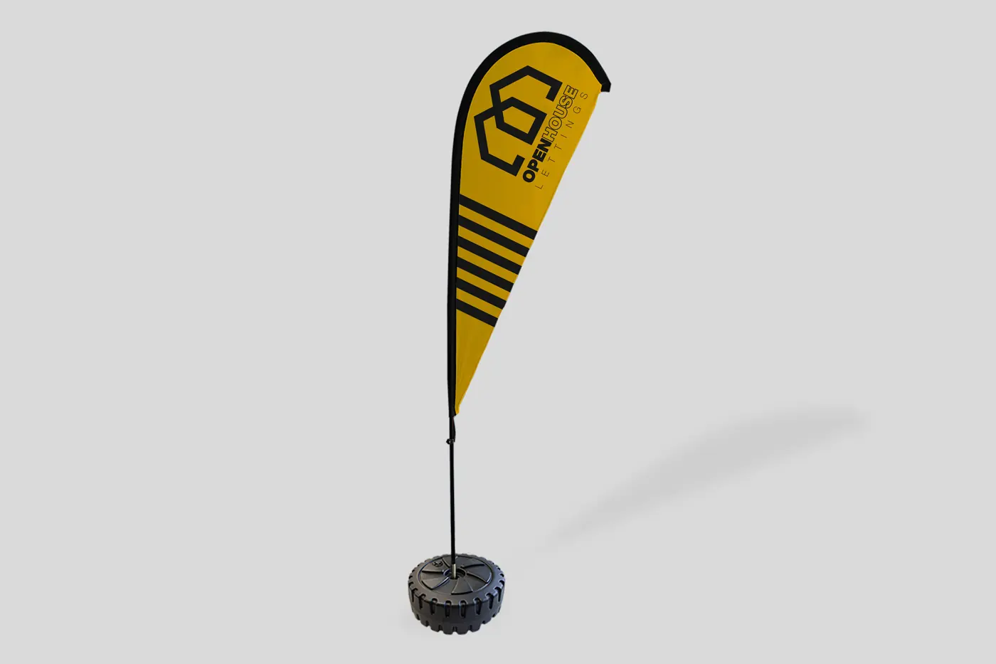 Printed Flags, teardrop, view 6 – printed by Buzz Media
