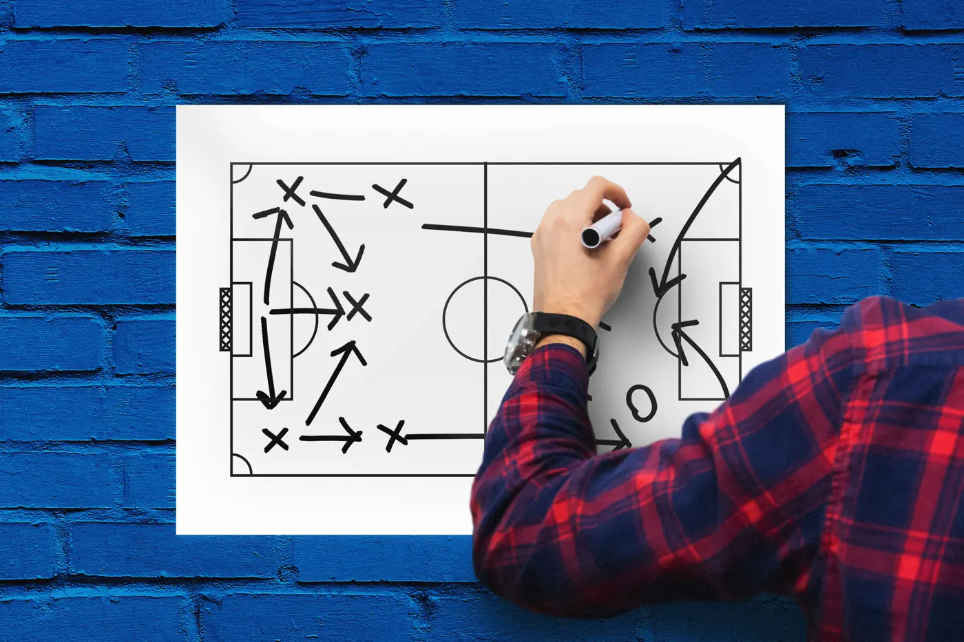 Printed Whiteboards, blue background – printed by Buzz Media