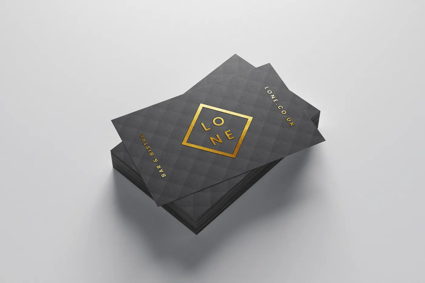 Standard Business Cards, gold foil – printed by Buzz Media