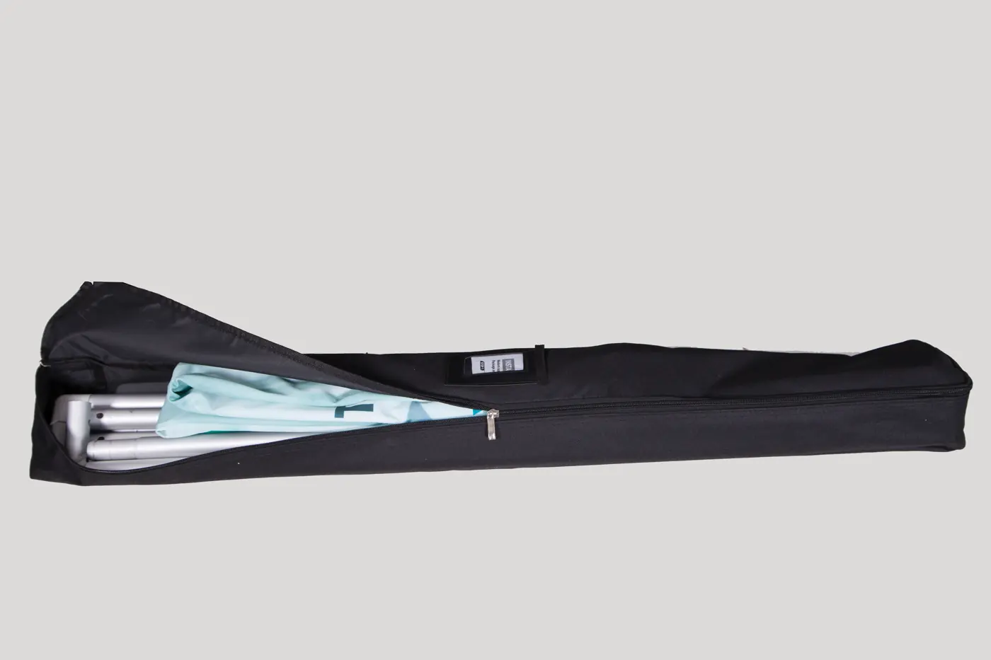 Stretch Fabric Tube Banners, carry case – printed by Buzz Media